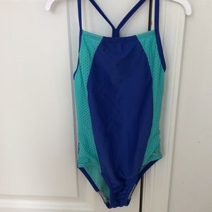 Girls Size8 aqua & blue swimsuit